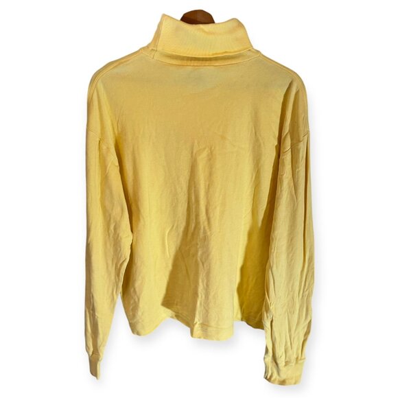 Vtg. Polo Ralph Lauren Sport Logo Cotton Preppy Turtleneck in Yellow Womens XL - Picture 2 of 8